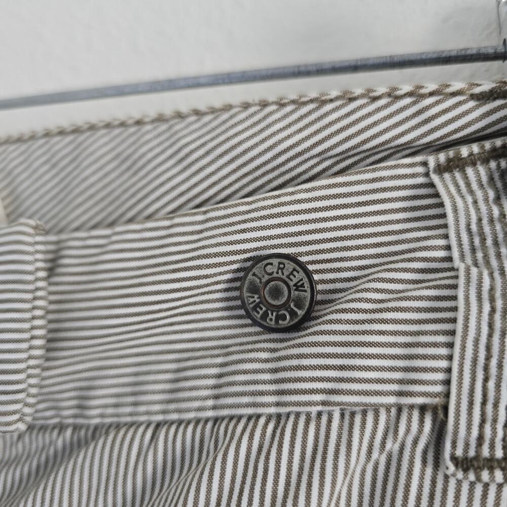 J Crew Chino Y2K Low-rise Striped Bermuda Shorts Womens Size 8 Brown White - Picture 4 of 9